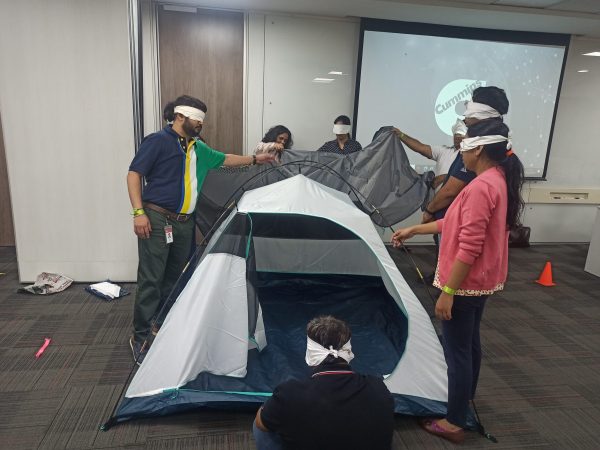 Integrated blind tent pitching (4)